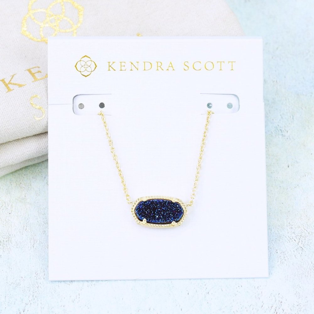Kendra Scott Elisa Blue Druzy Necklace
